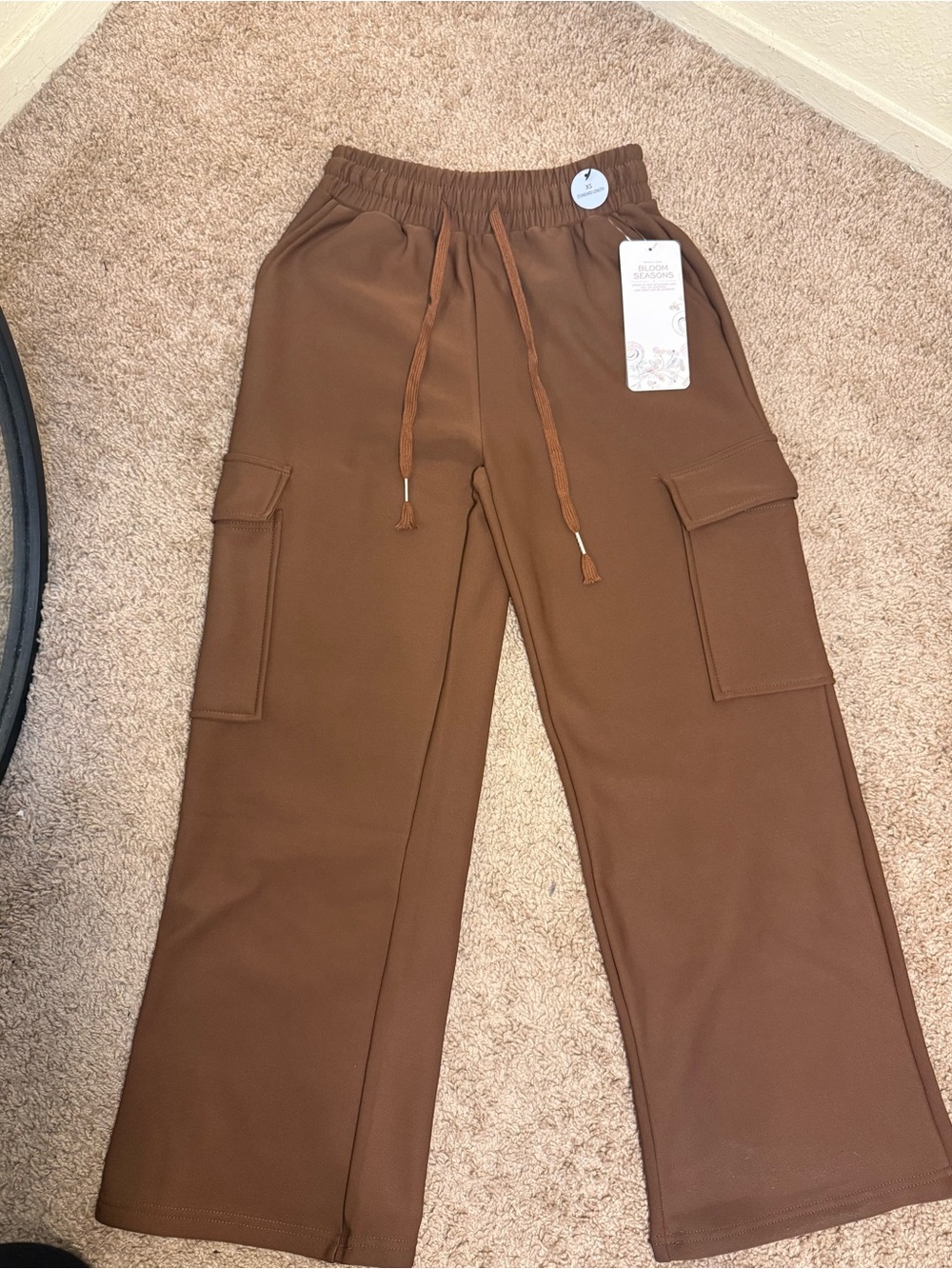 Brown Cargo Drawstring Men’s Pants